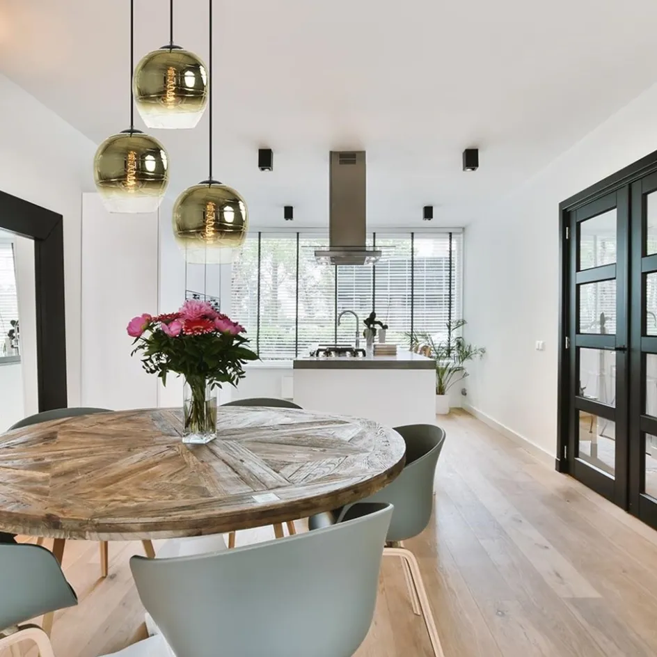 Ronde 3-lichts hanglamp golden gradient met zwart>Straluma New