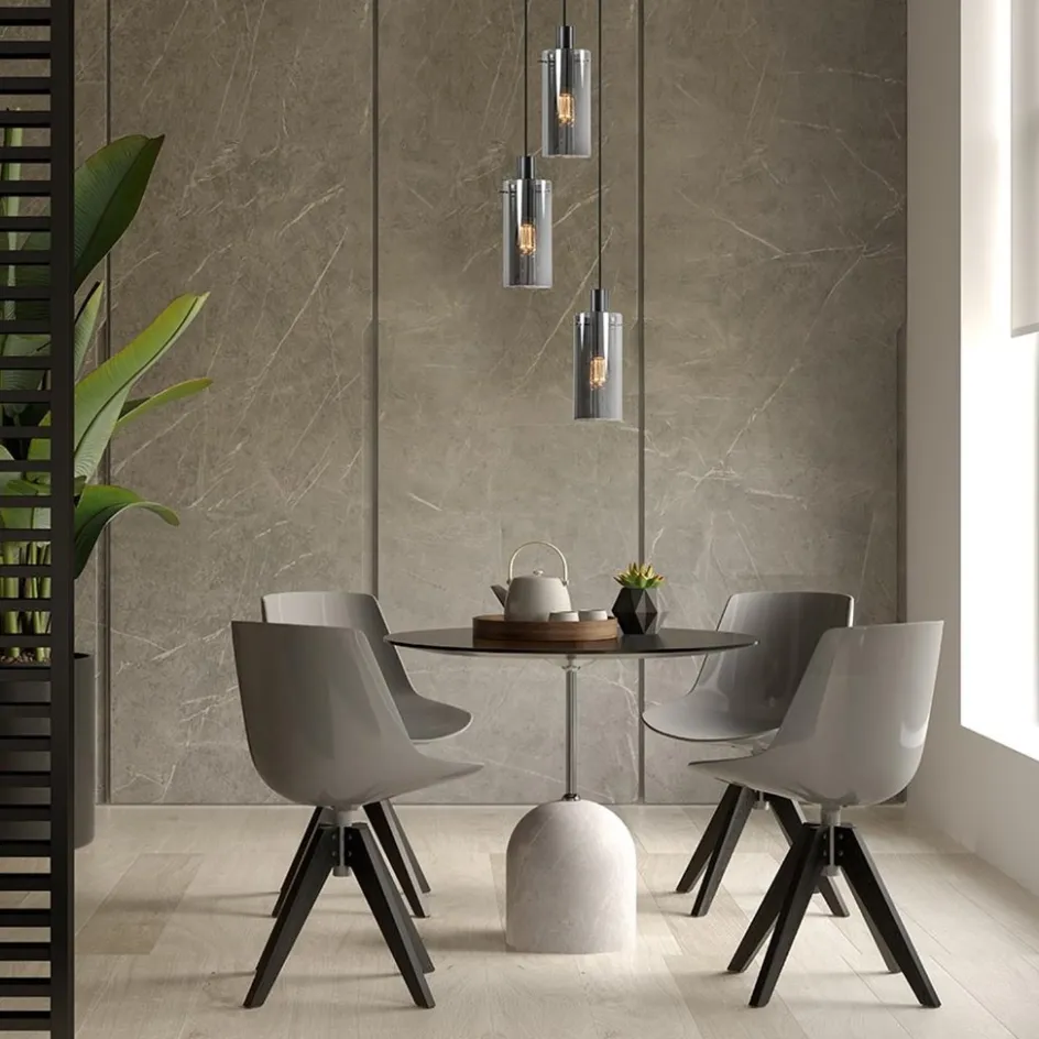 Ronde 3-lichts hanglamp met cilinder smoke glas>Straluma Outlet