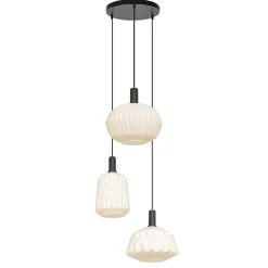Ronde 3-lichts hanglamp met opaal witte glazen>Straluma Sale