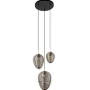 Ronde 3-lichts hanglamp Yaelle antiek brons met zwart>Straluma Clearance