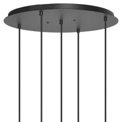 Ronde 5-lichts hanglamp zwart met nikkel><noscript><img width=