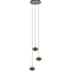 Ronde 3-lichts hanglamp zwart/champagne LED>Straluma