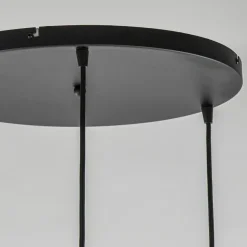 Ronde 3-lichts hanglamp zwart met smoke/helder glas><noscript><img width=