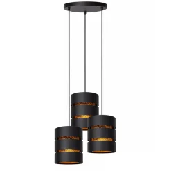 Ronde 3-lichts hanglamp zwart met goud>Straluma Hot