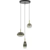 Ronde 3-Lichts LED hanglamp met gold fading glas>Straluma Outlet