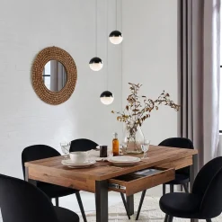 Ronde 3-Lichts LED hanglamp met zwarte bollen dimbaar></noscript>Straluma Clearance