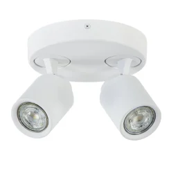 Ronde 2-lichts opbouwspot wit metaal verstelbaar>Straluma Sale