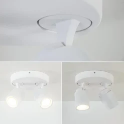 Ronde 2-lichts opbouwspot wit metaal verstelbaar></noscript>Straluma Sale