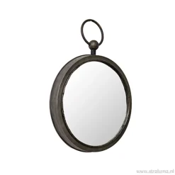Ronde metalen spiegel zink/grijs klein></noscript>Straluma Outlet