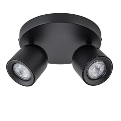 Ronde opbouwspot 2-lichts zwart GU10>Straluma Best