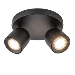 Ronde opbouwspot 2-lichts zwart GU10>Straluma Best