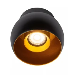 Ronde plafondspot zwart met goud GU10></noscript>Straluma