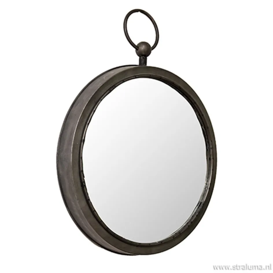 Ronde spiegel zink/grijs groot 46 cm>Straluma Clearance