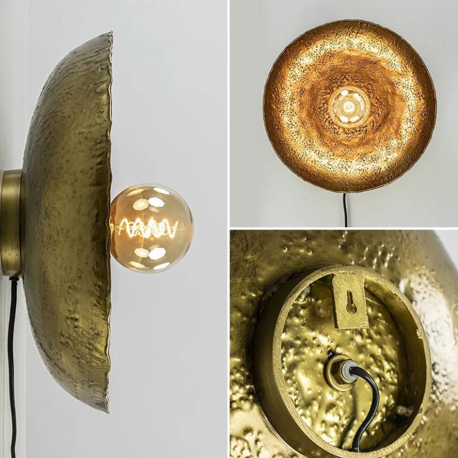 Ronde wandlamp Neva antiek brons met snoer>Straluma Sale