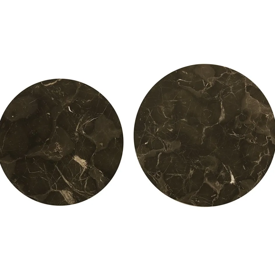 Salontafel Alfio set van 2 bruin marmer met zwart>Straluma Sale