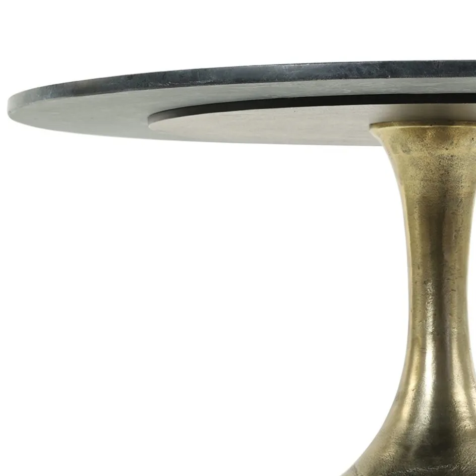 Salontafel Rickerd groen marmer met antiek bronzen poot>Straluma Online