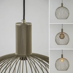 Scandinavische draad hanglamp mat zand 50 cm><noscript><img width=