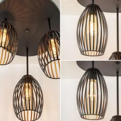 Scandinavische 3-lichts plafondlamp mat zwart><noscript><img width=