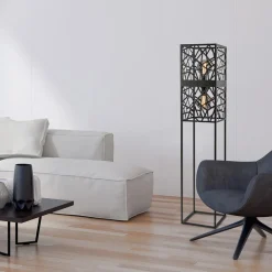 Scandinavische vloerlamp zwart frame><noscript><img width=