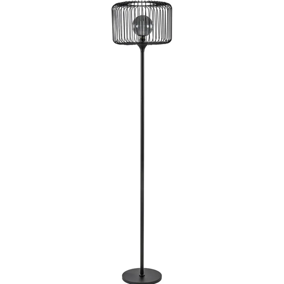 Scandinavsiche vloerlamp zwart met draadkorf>Straluma Sale