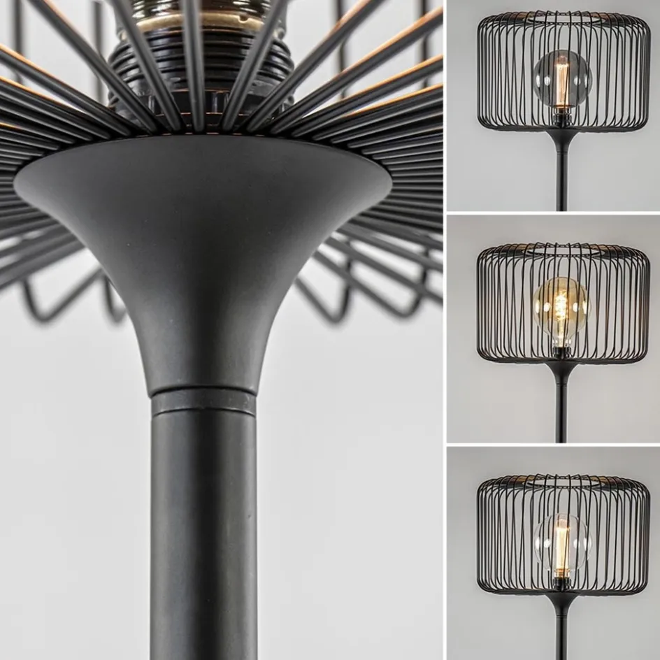 Scandinavsiche vloerlamp zwart met draadkorf>Straluma Sale