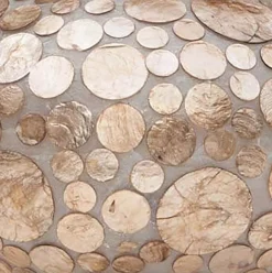 Schelpen hanglamp Ufo coin gold 40cm><noscript><img width=