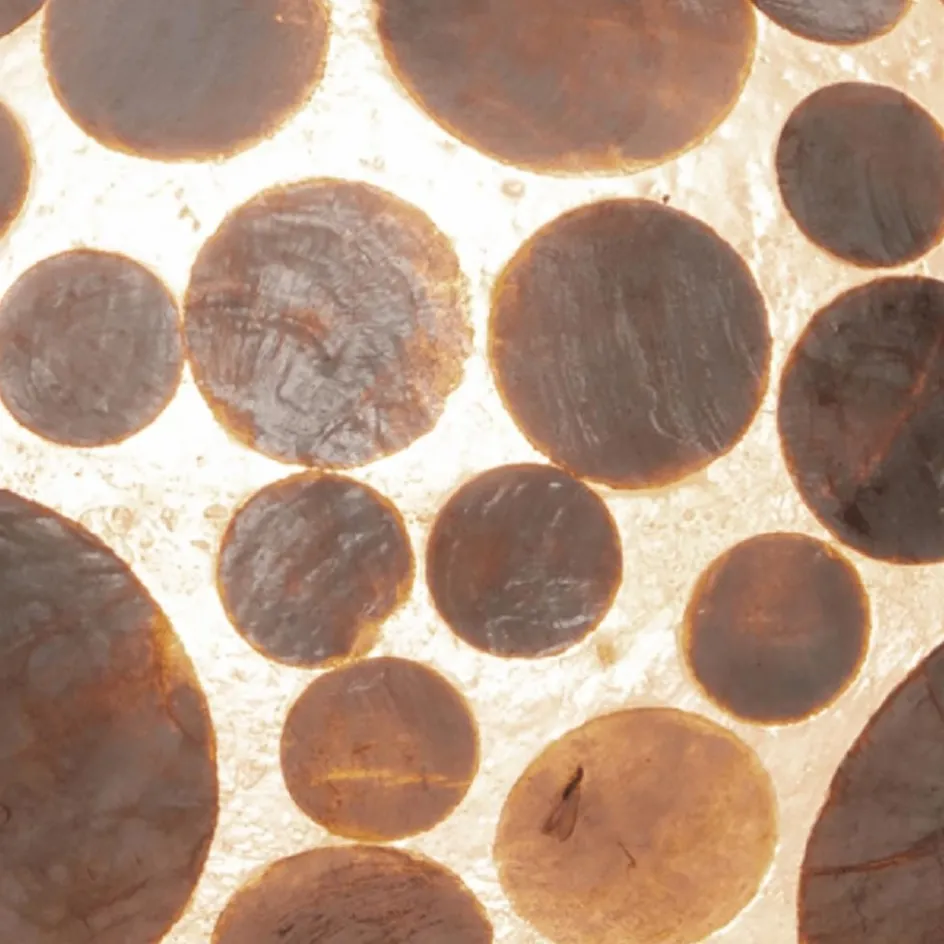 Schelpen tafellamp cilinder goud/bruin>Straluma Online