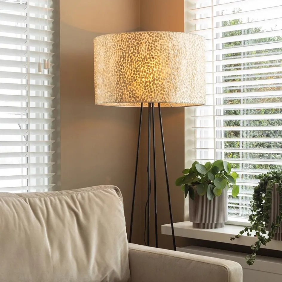 Schelpen vloerlamp met metaal groot>Straluma Hot