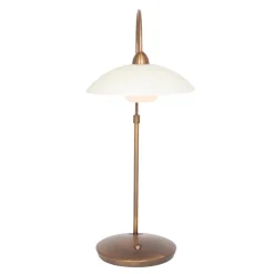 Sfeervolle tafellamp brons met creme glas klassiek></noscript>Straluma Online