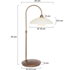Sfeervolle tafellamp brons met creme glas klassiek></noscript>Straluma Online