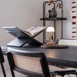 Sfeervolle tafellamp goud met frosted kapje op batterij></noscript>Straluma Sale