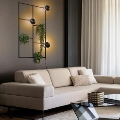 Sfeervolle wandlamp frame zwart/goud><noscript><img width=