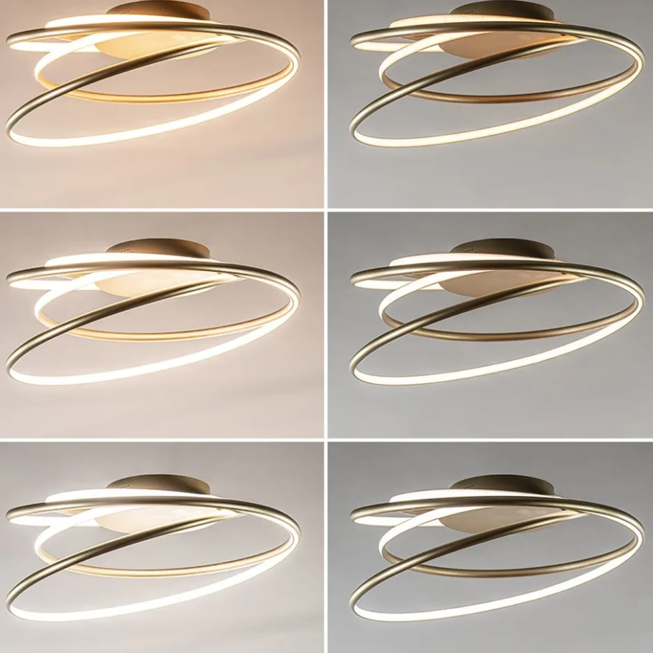 Sierlijke LED plafondlamp ringen goud>Straluma Sale