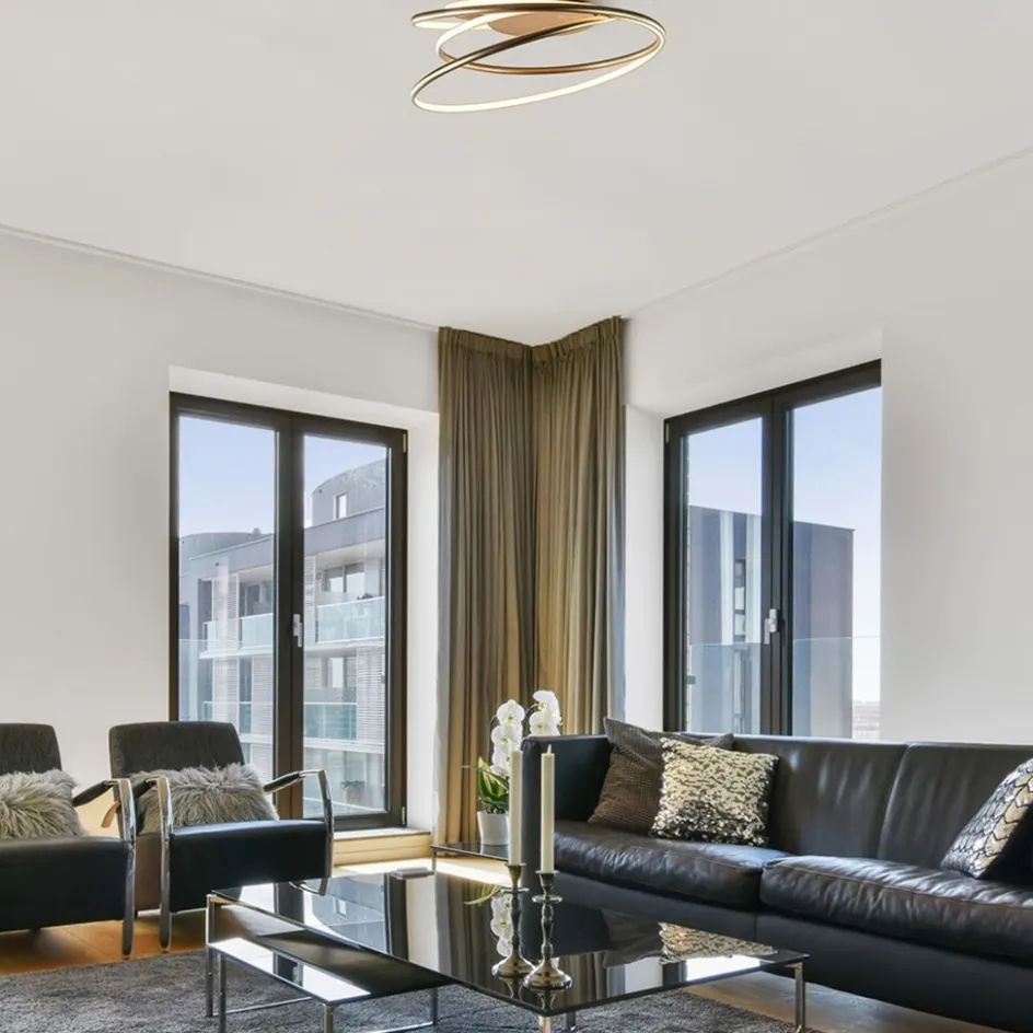 Sierlijke LED plafondlamp ringen goud>Straluma Sale