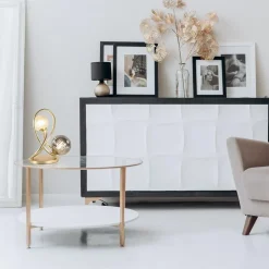 Sierlijke tafellamp goud met amber en smoke glas></noscript>Straluma Clearance