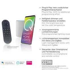 Smart hanglamp 2-lichts mat zwart met opaal glas dimbaar><noscript><img width=