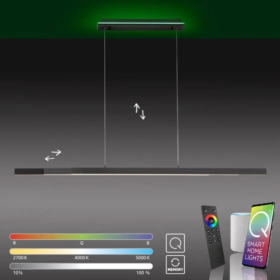 Smart hanglamp mat zwart verstelbaar>Straluma Hot