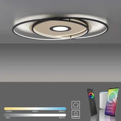 Smart plafondlamp goud met zwart dimbaar><noscript><img width=