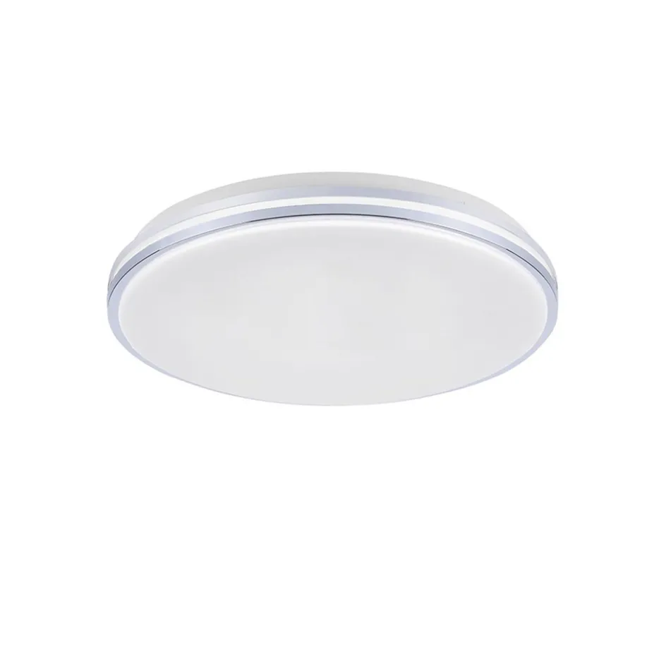 Smart plafondlamp wit met chroom IP44>Straluma
