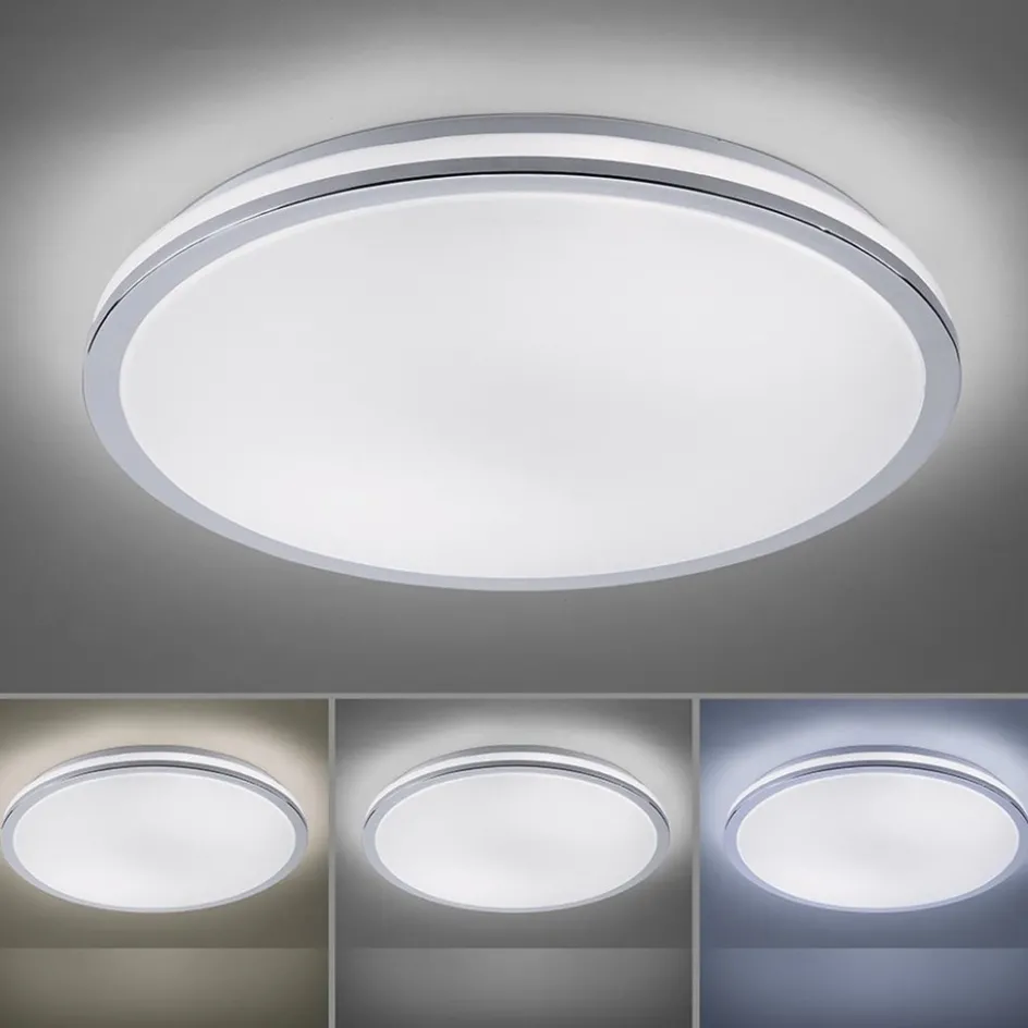 Smart plafondlamp wit met chroom IP44>Straluma