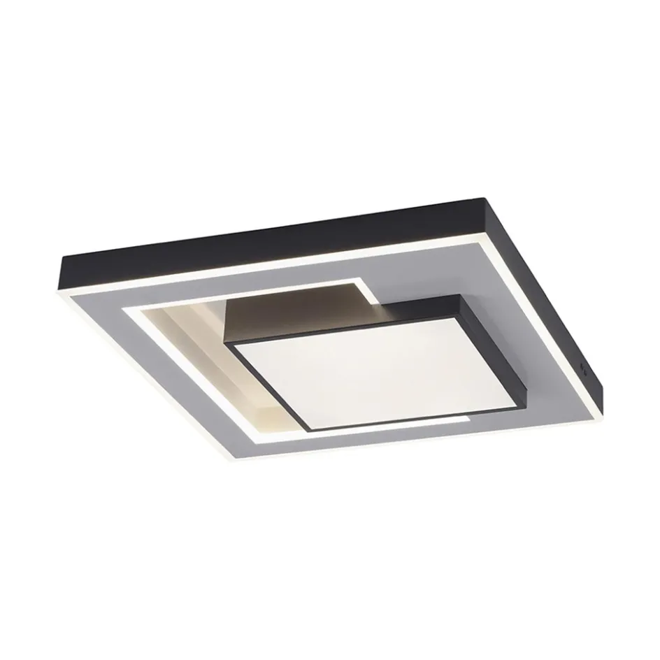 Smart plafondlamp zwart met grijs vierkant>Straluma Clearance