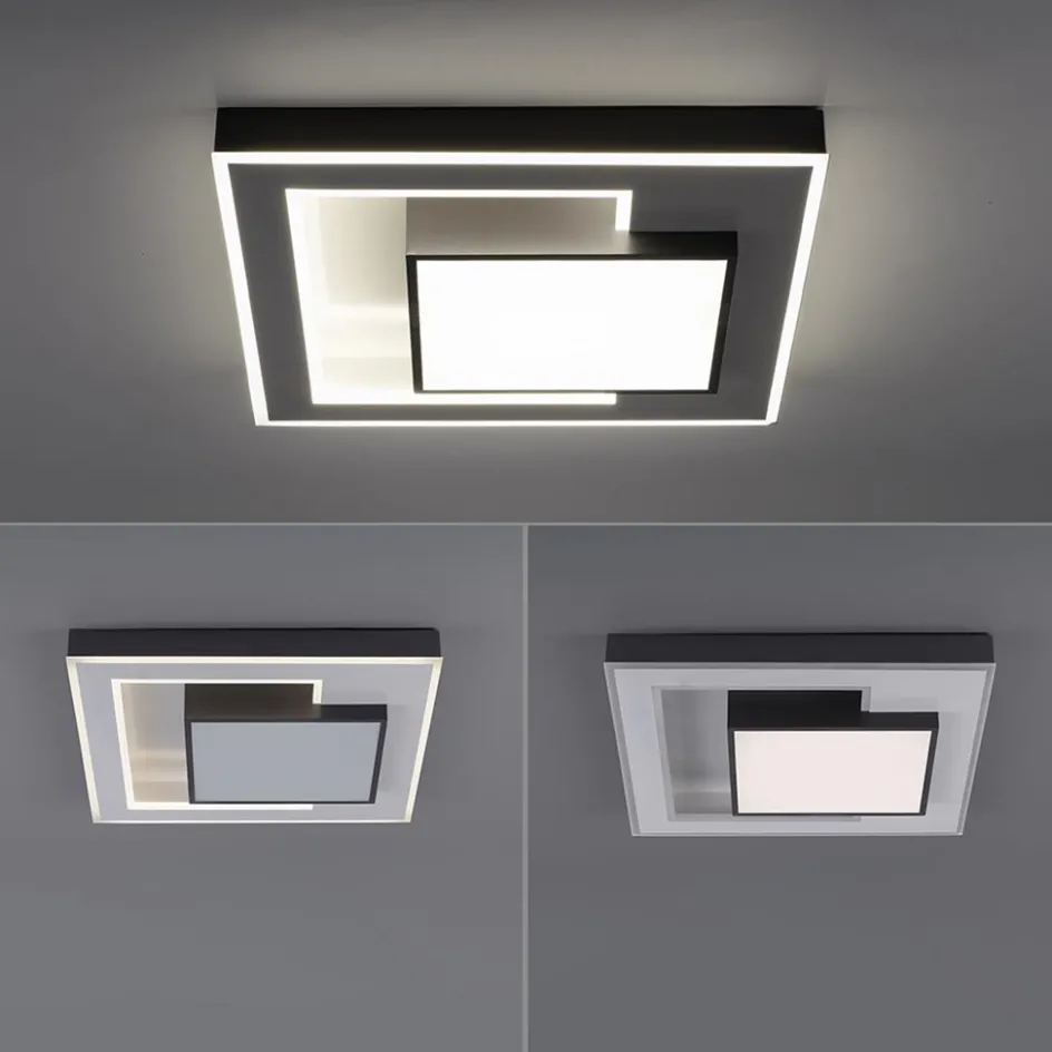 Smart plafondlamp zwart met grijs vierkant>Straluma Clearance