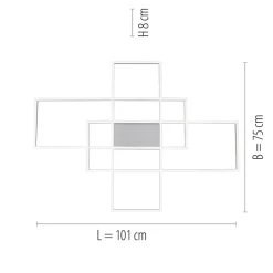 Smart plafond/wandlamp rechthoeken inclusief remote></noscript>Straluma Online