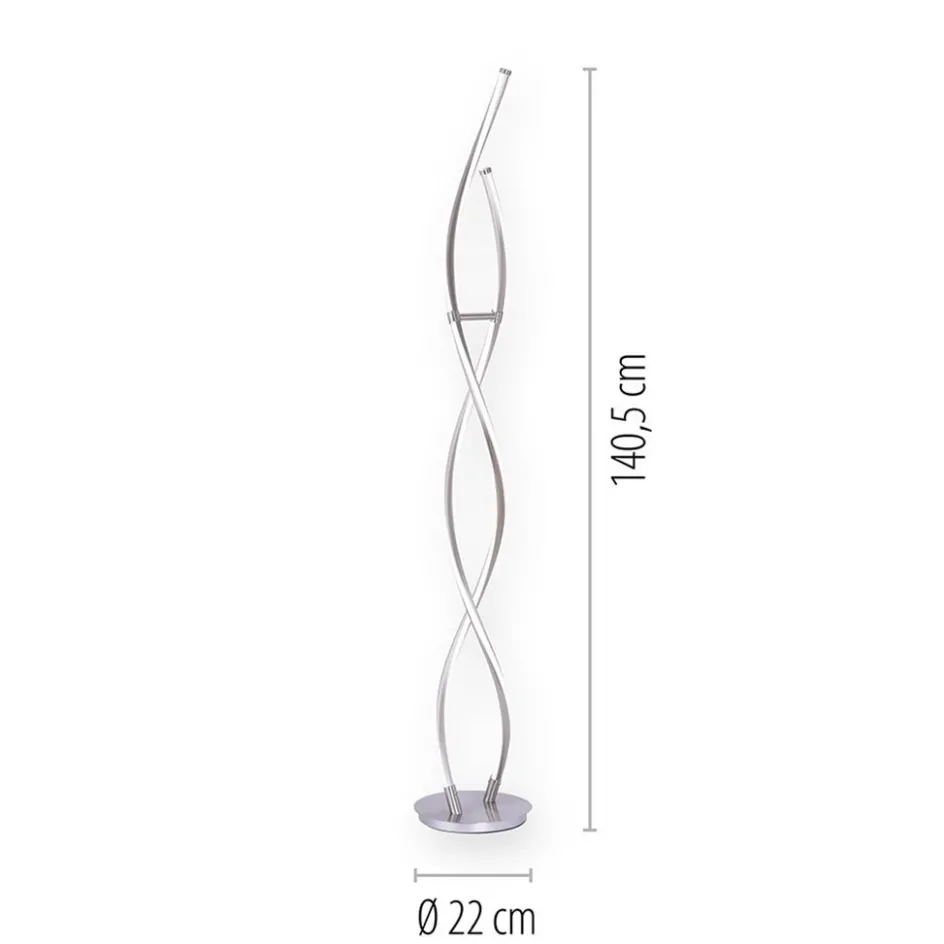 Smart vloerlamp spiraal 2-lichts nikkel>Straluma Discount