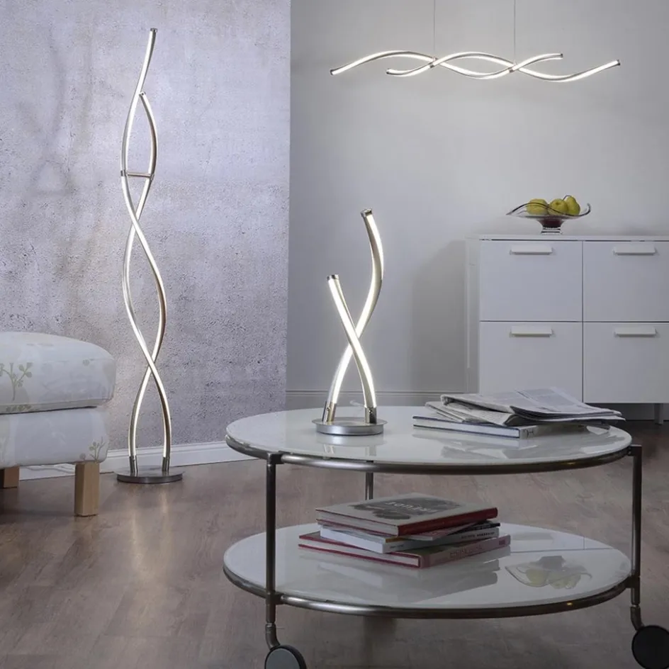 Smart vloerlamp spiraal 2-lichts nikkel>Straluma Discount