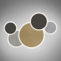 Smart wand/plafondlamp goud met grijs dimbaar></noscript>Straluma Sale