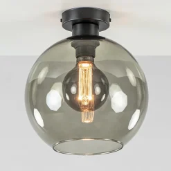 Smoke glazen plafondlamp globe 25 cm>Straluma Sale