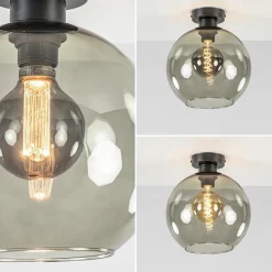 Smoke glazen plafondlamp globe 25 cm></noscript>Straluma Sale