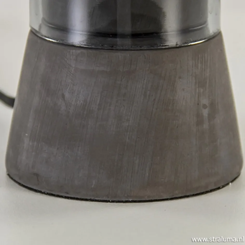 Smoke glazen tafellamp met betonnen voet>Straluma New