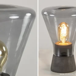 Smoke glazen tafellamp met betonnen voet><noscript><img width=